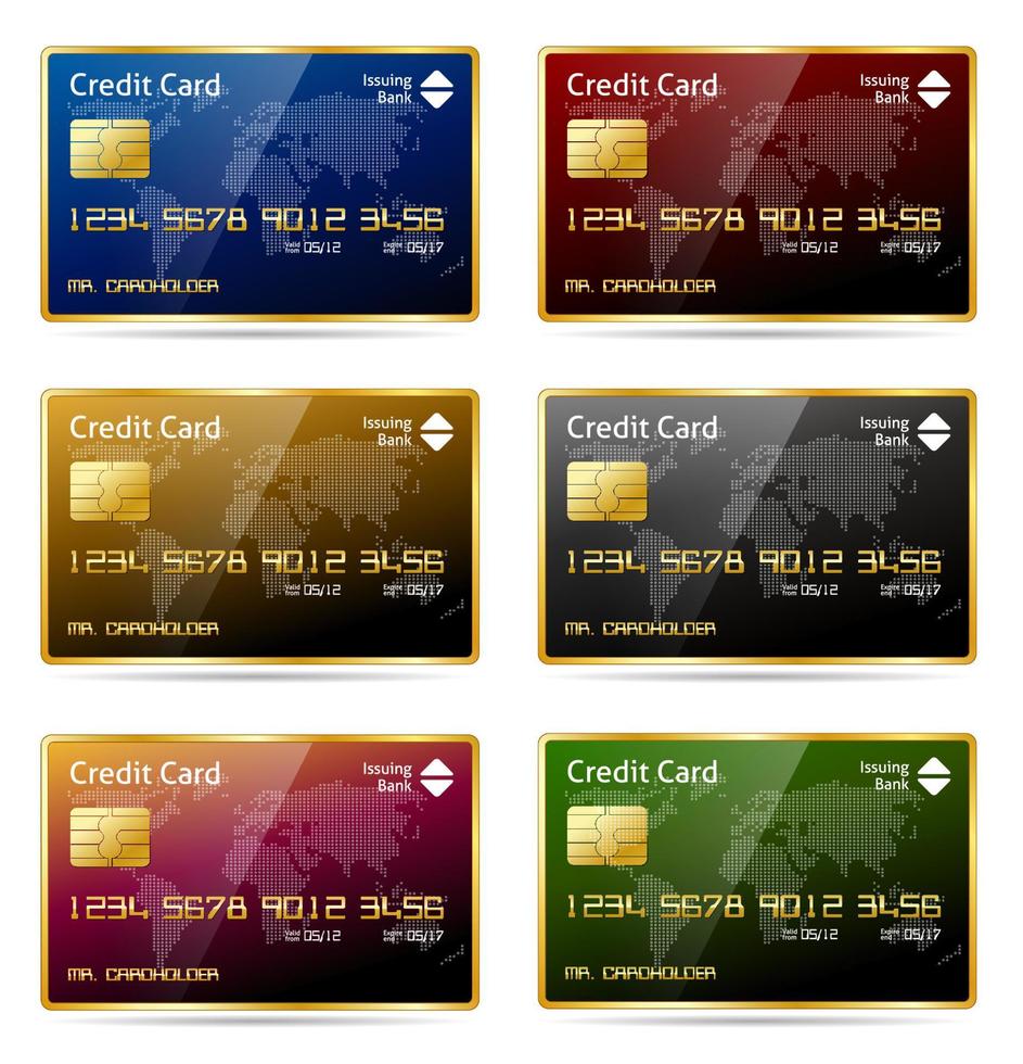 icono de tarjeta de crédito enmarcado en oro realista vector