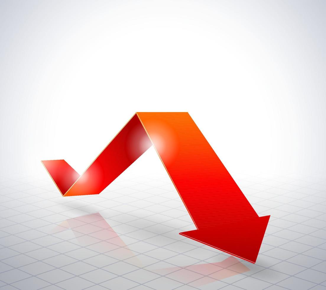 Red arrow graph vector