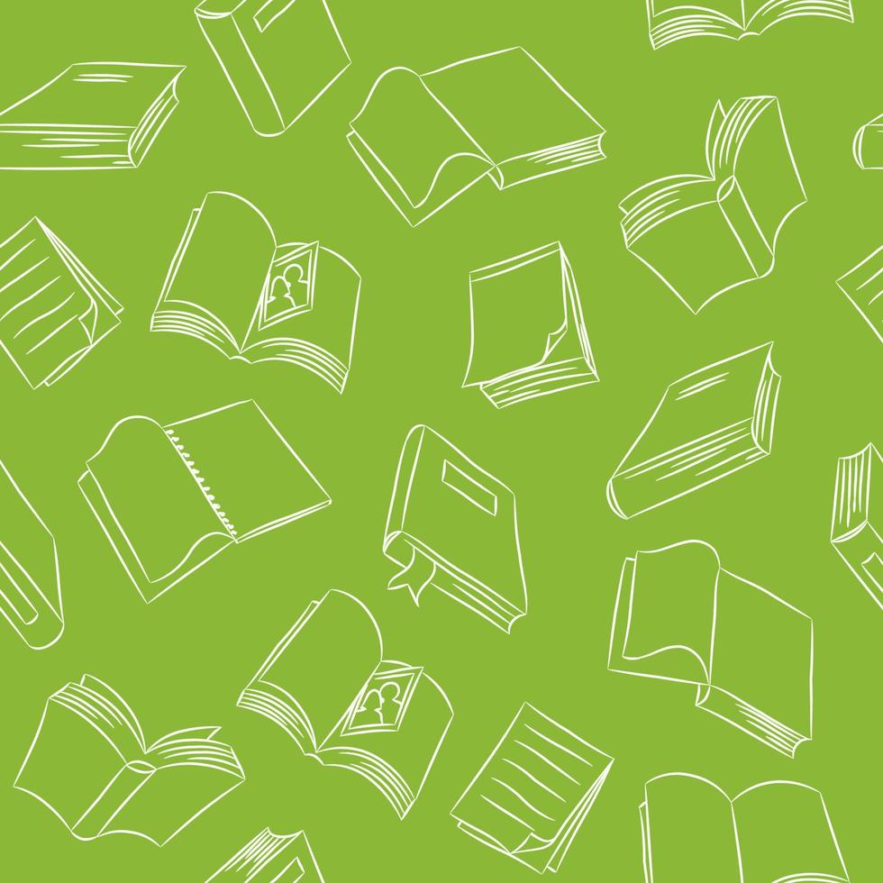 Seamless pattern of hand drawn books and papers vector