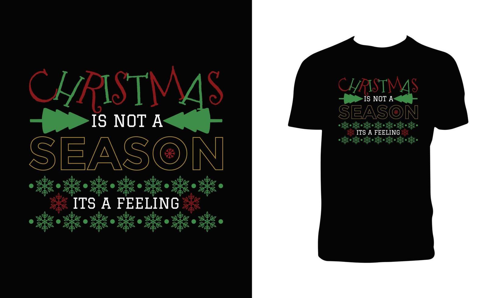 diseño de camiseta de vector de feliz navidad