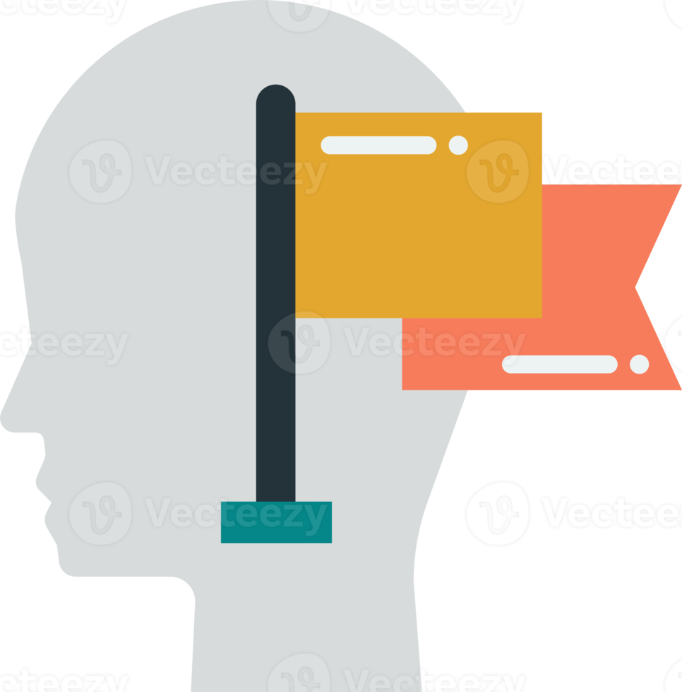 Human head and strategy illustration in minimal style png