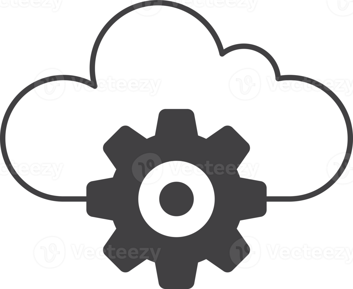 Data connection and cloud illustration in minimal style png