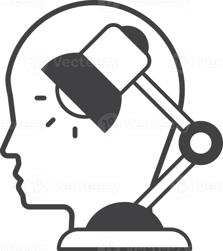 huvud och ljus Glödlampa illustration i minimal stil png