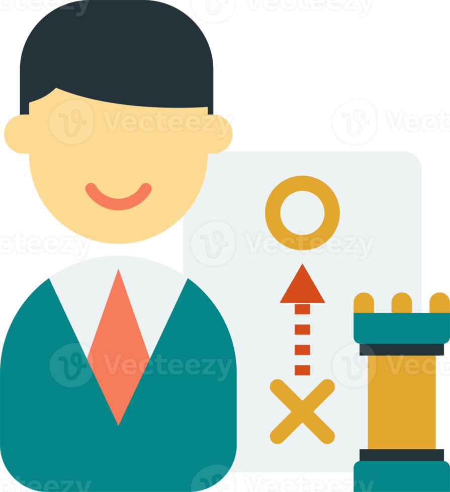 businessman and strategy illustration in minimal style png