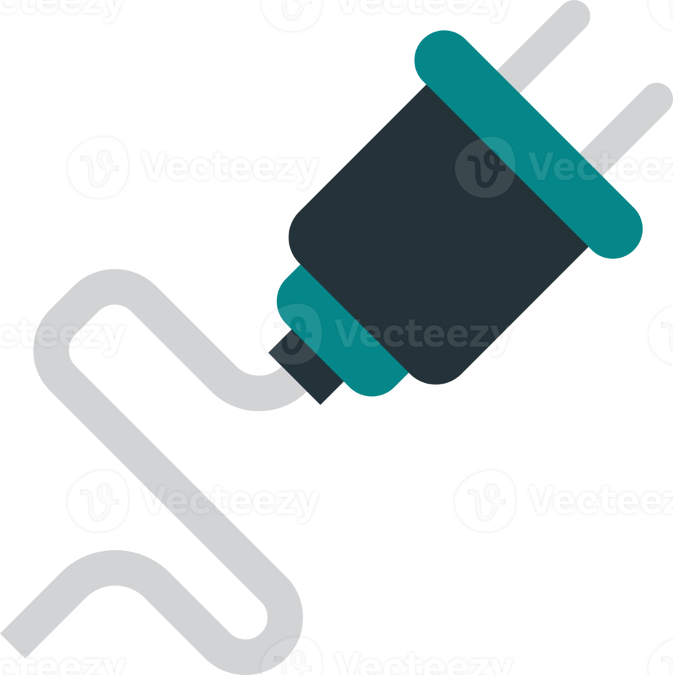 plug and wire illustration in minimal style png