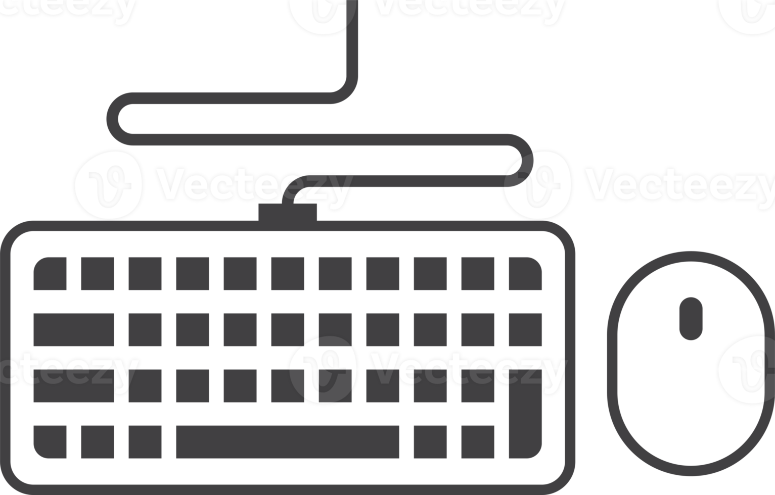 keyboard and mouse illustration in minimal style png