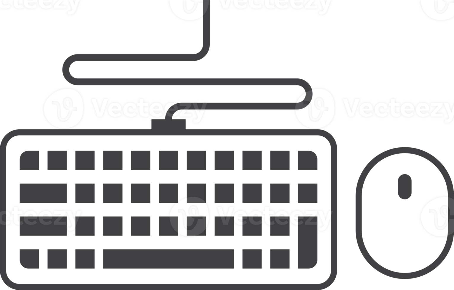 ilustração de teclado e mouse em estilo minimalista png