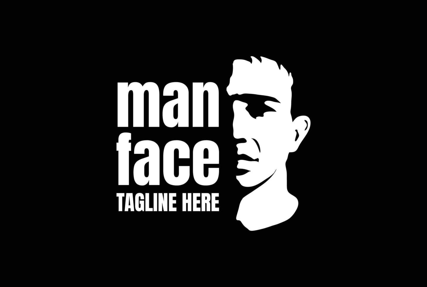 Black Dark Male Man Head Face Silhouette Logo vector