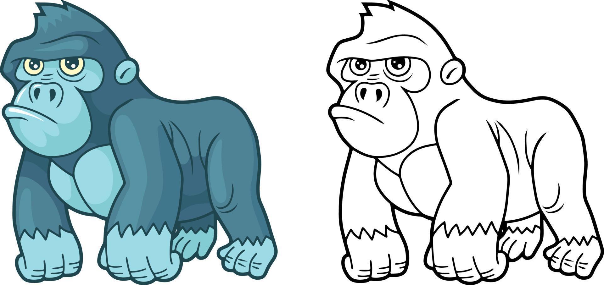 cute cartoon gorilla vector