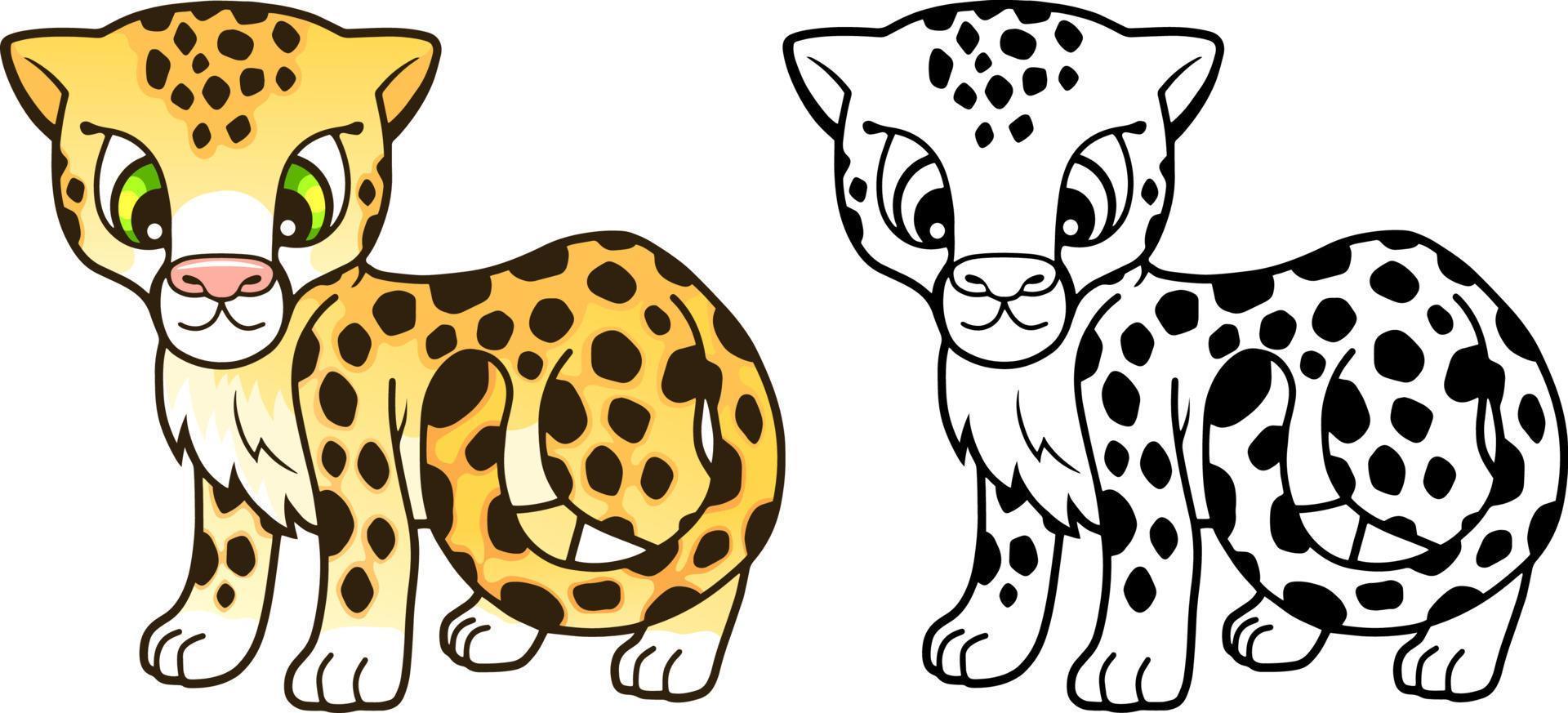 cute cartoon cheetah vector