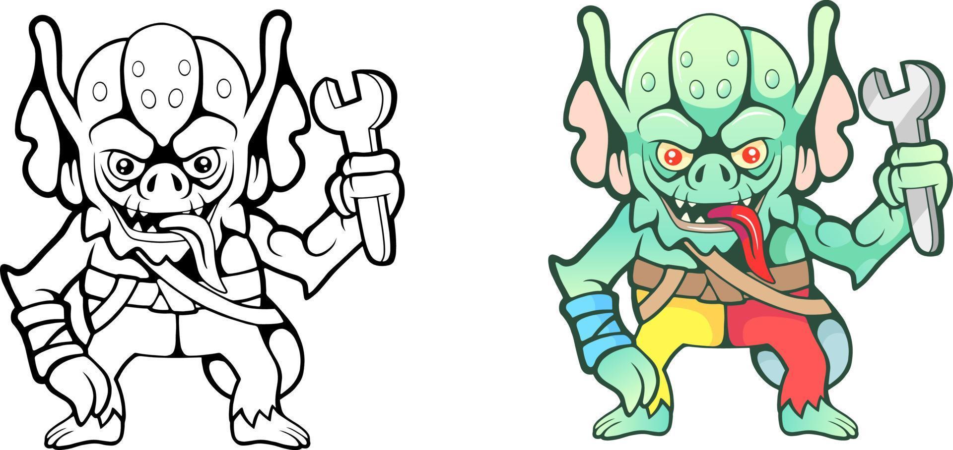 funny fairytale gremlin vector