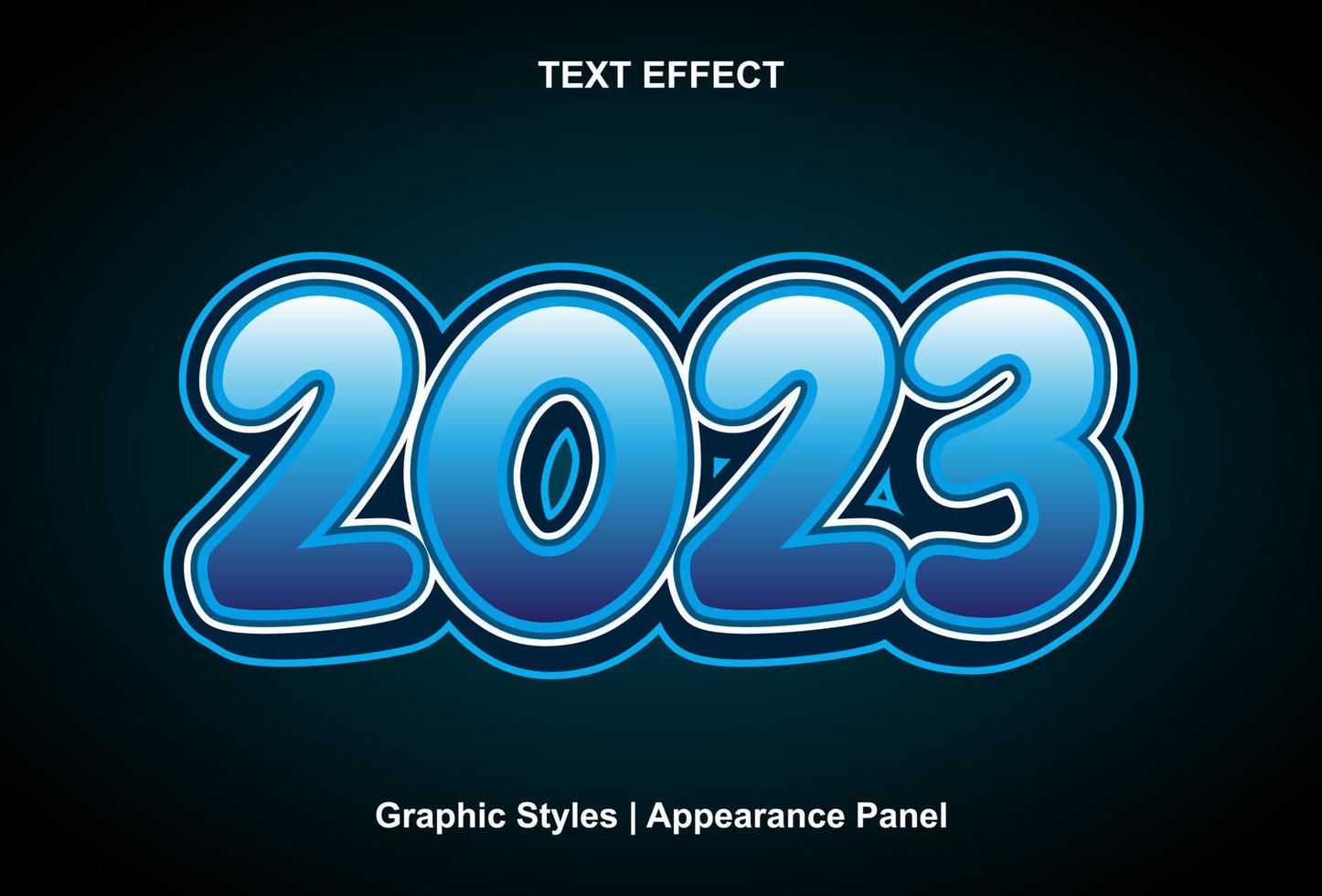 2023 text effect with graphic style and editable. vector