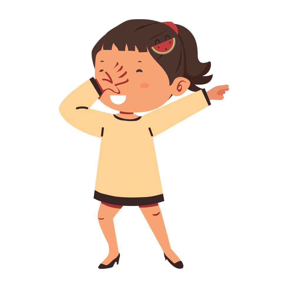 Cute Girl doing dabbing movement vector