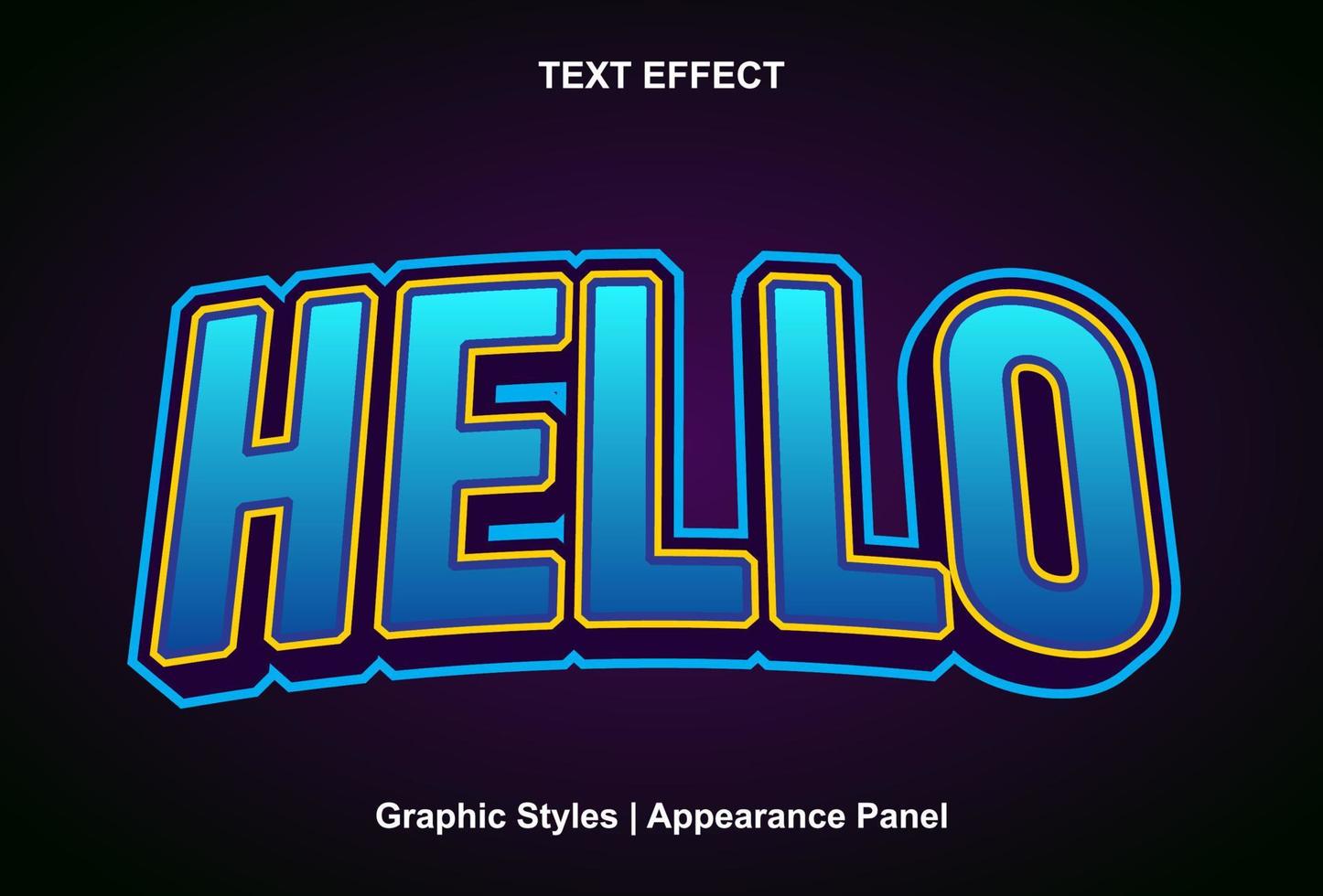 hello text effect with graphic style and editable vector