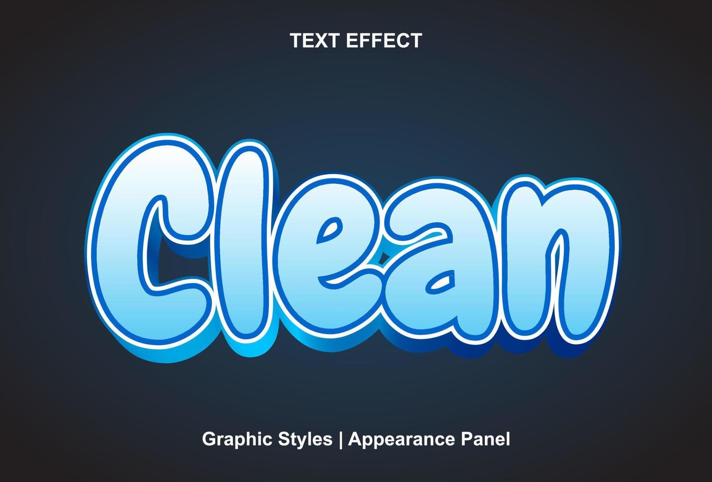 clean text effect with graphic style and editable vector