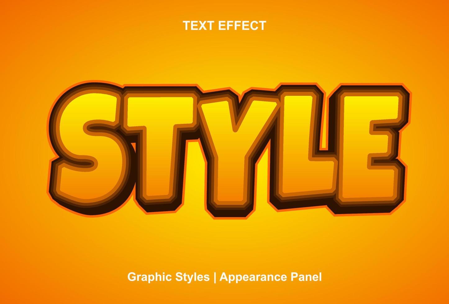 efecto de texto de estilo con estilo gráfico y editable vector