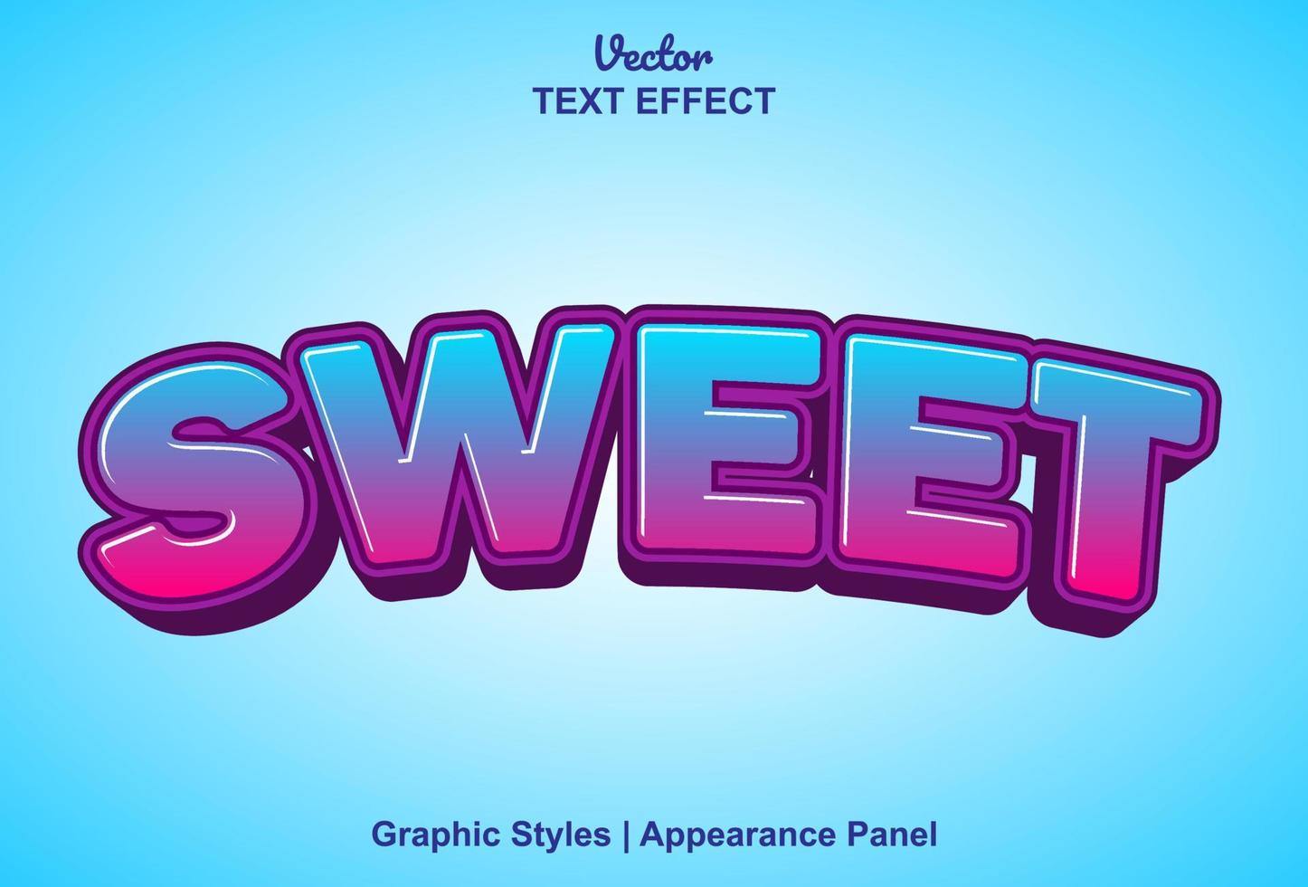 sweet text effect with graphic style and editable. vector