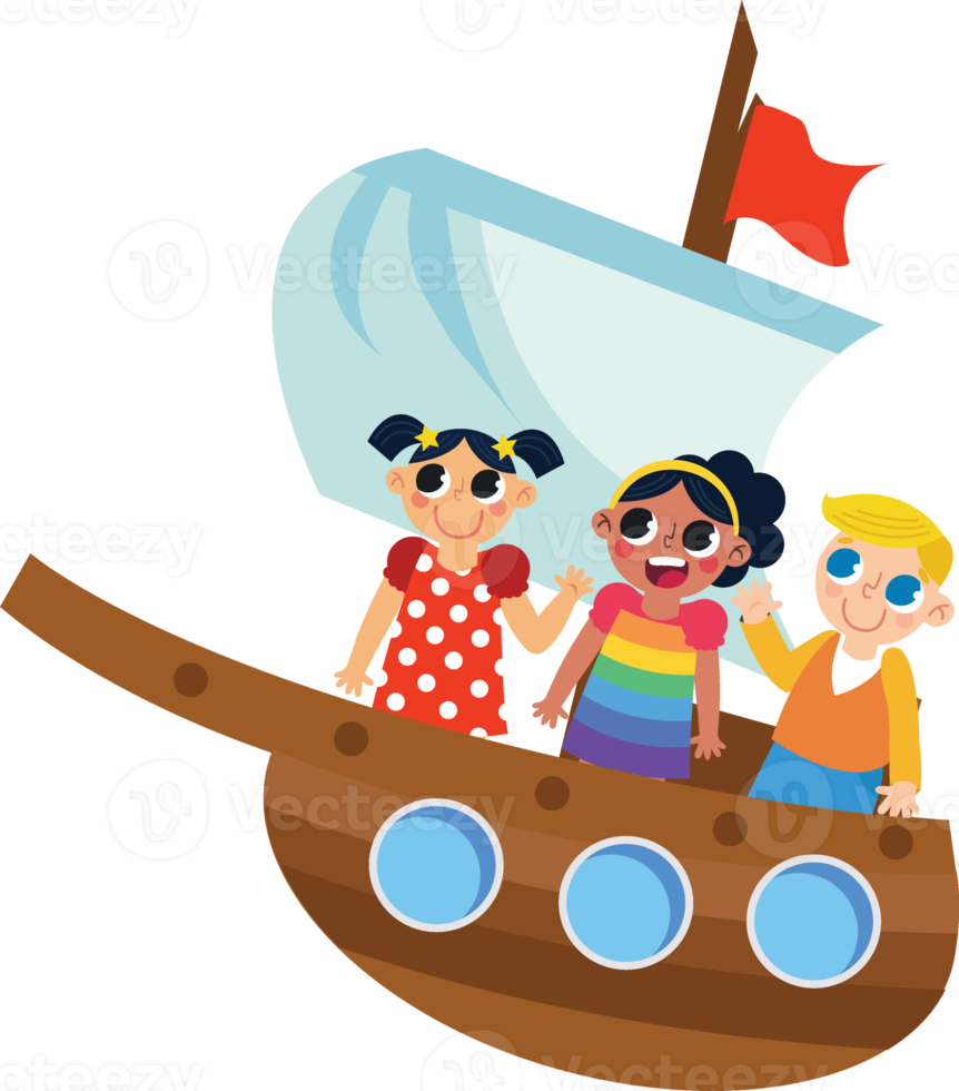 kinderen rijden de boot png