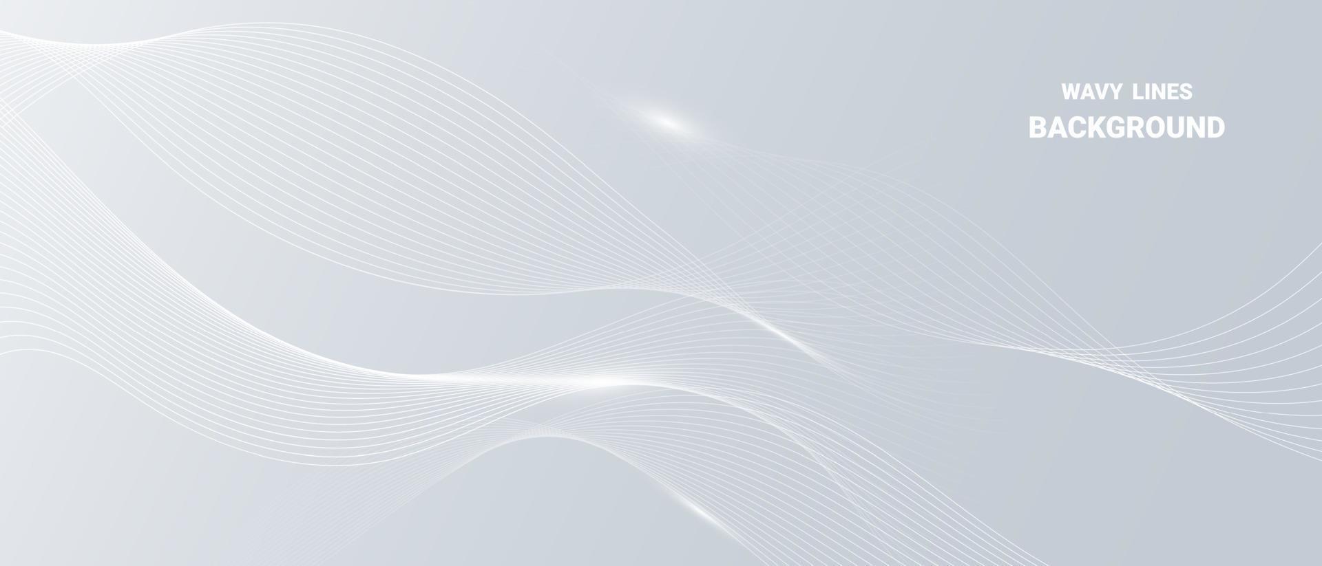 Grey white abstract background with flowing particles. vector