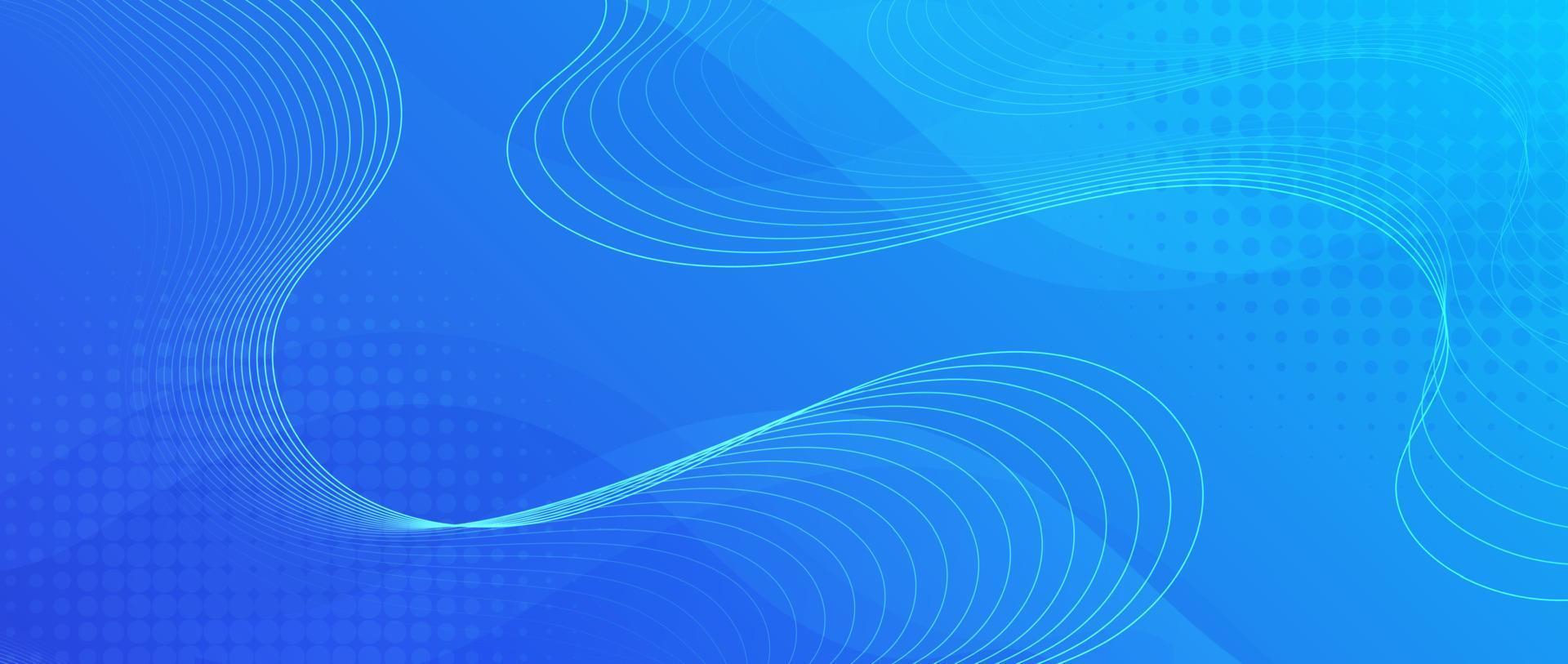 Gradient blue background with wavy lines. vector