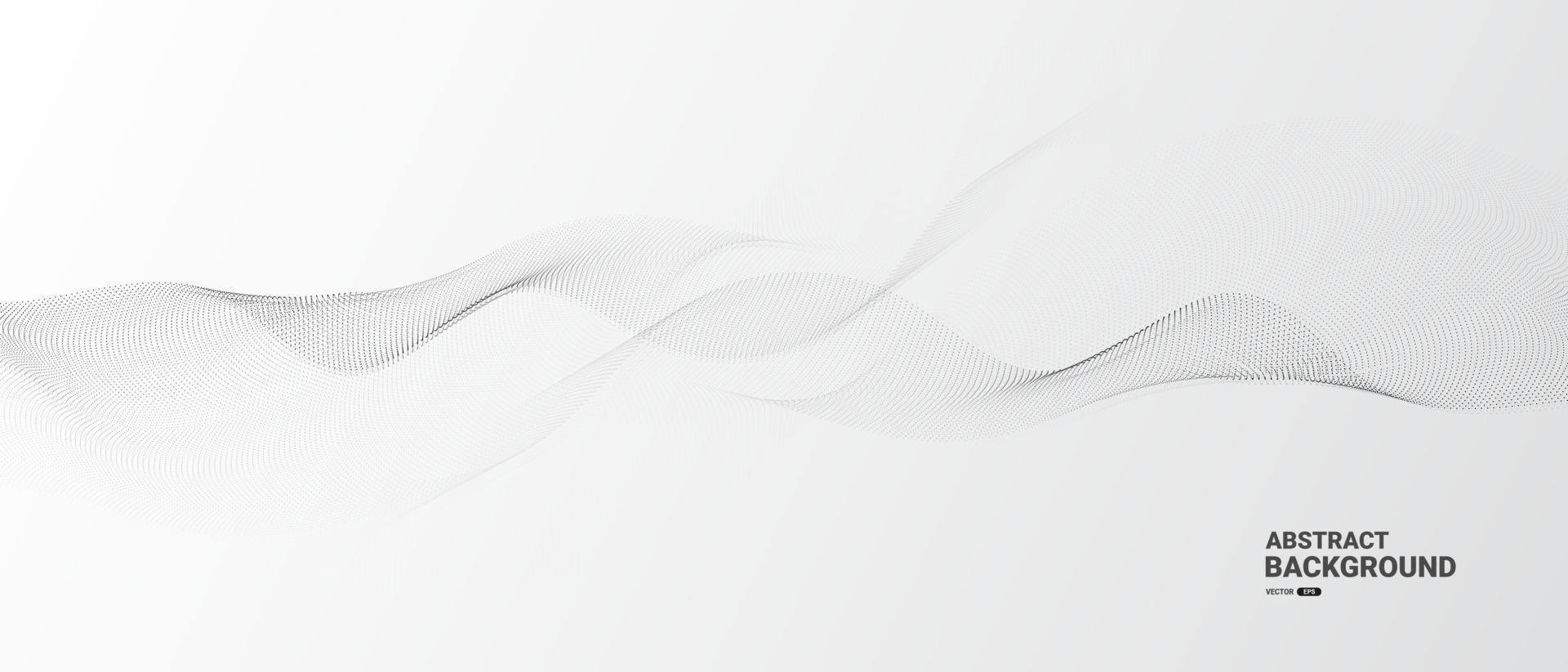 fondo abstracto blanco gris con partículas de puntos que fluyen vector