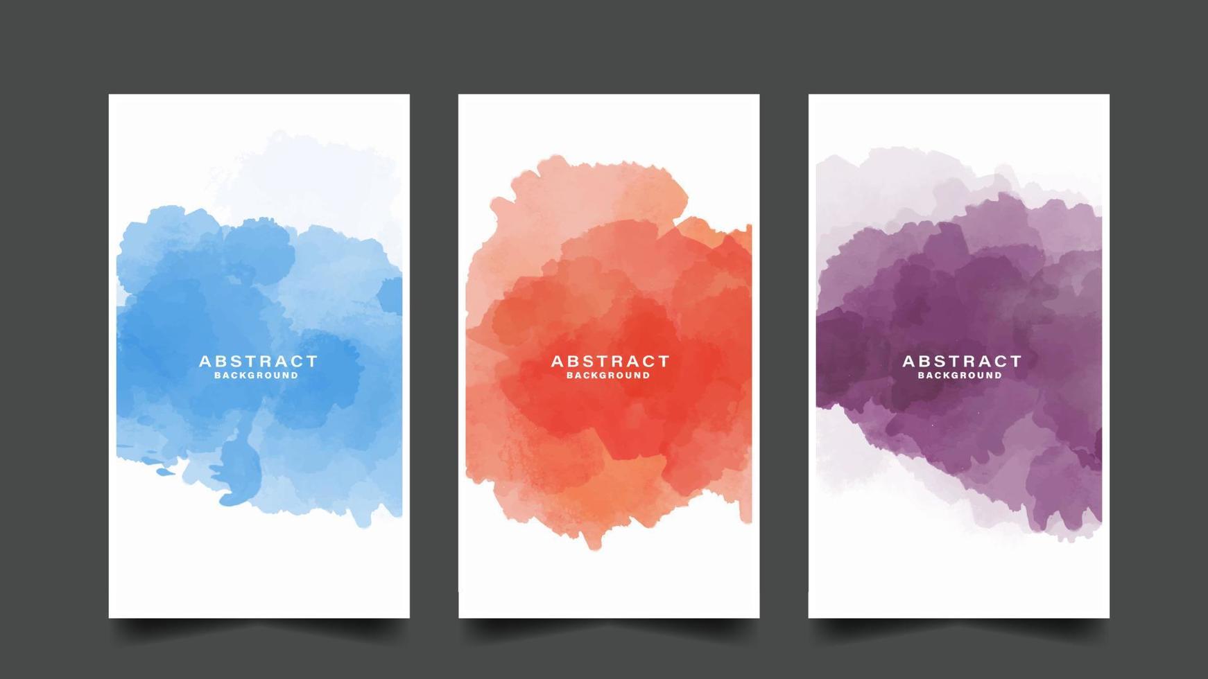 Set of hand paint watercolor background vector