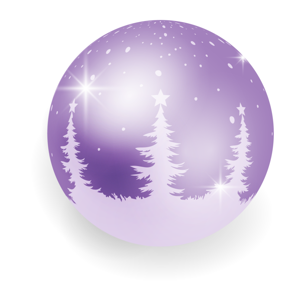 Metallic Purple Christmas Ball. png