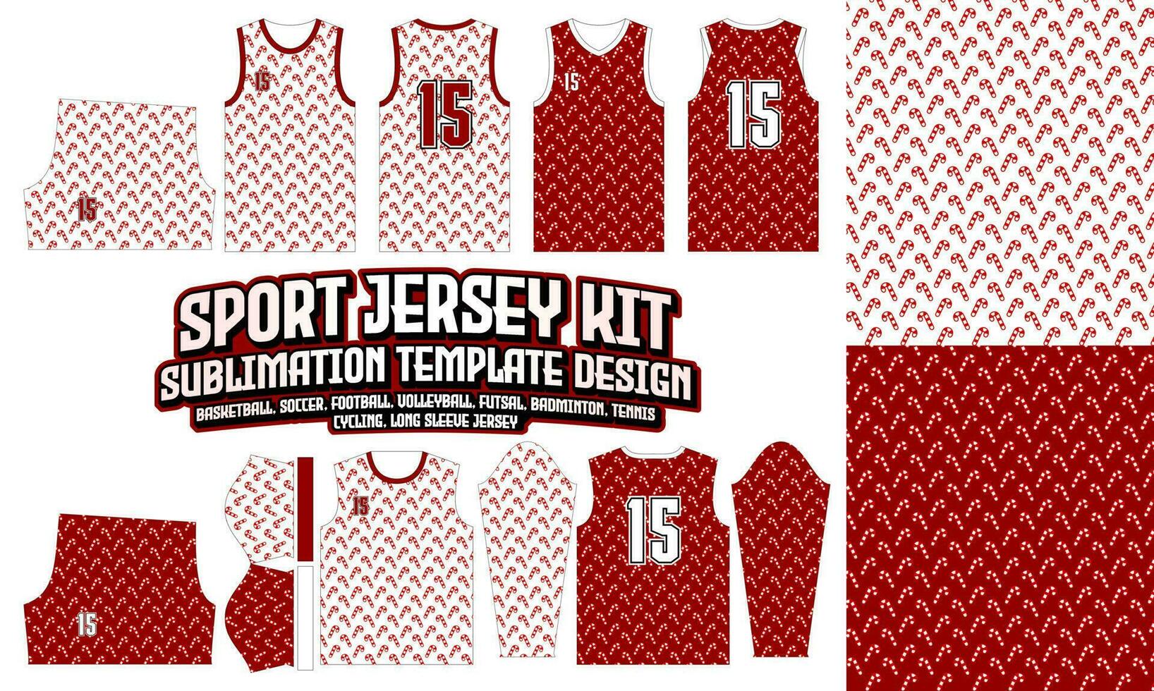 Christmas Jersey Apparel Sport Wear Sublimation pattern Design 224 for Soccer Football E-sport Basketball volleyball Badminton Futsal t-shirt vector