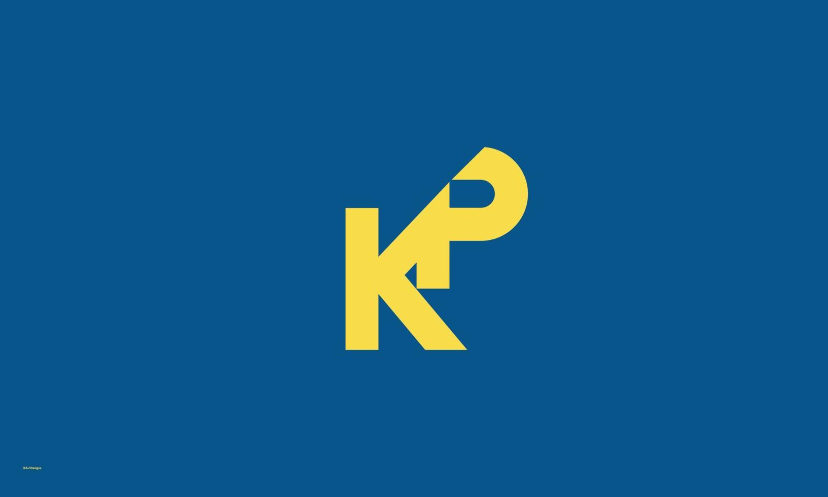 letras del alfabeto iniciales monograma logo kp, pk, k y p vector