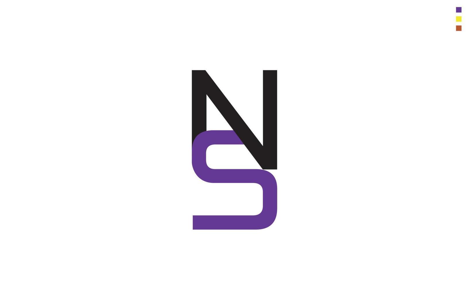 letras del alfabeto iniciales monograma logo ns, sn, n y s vector