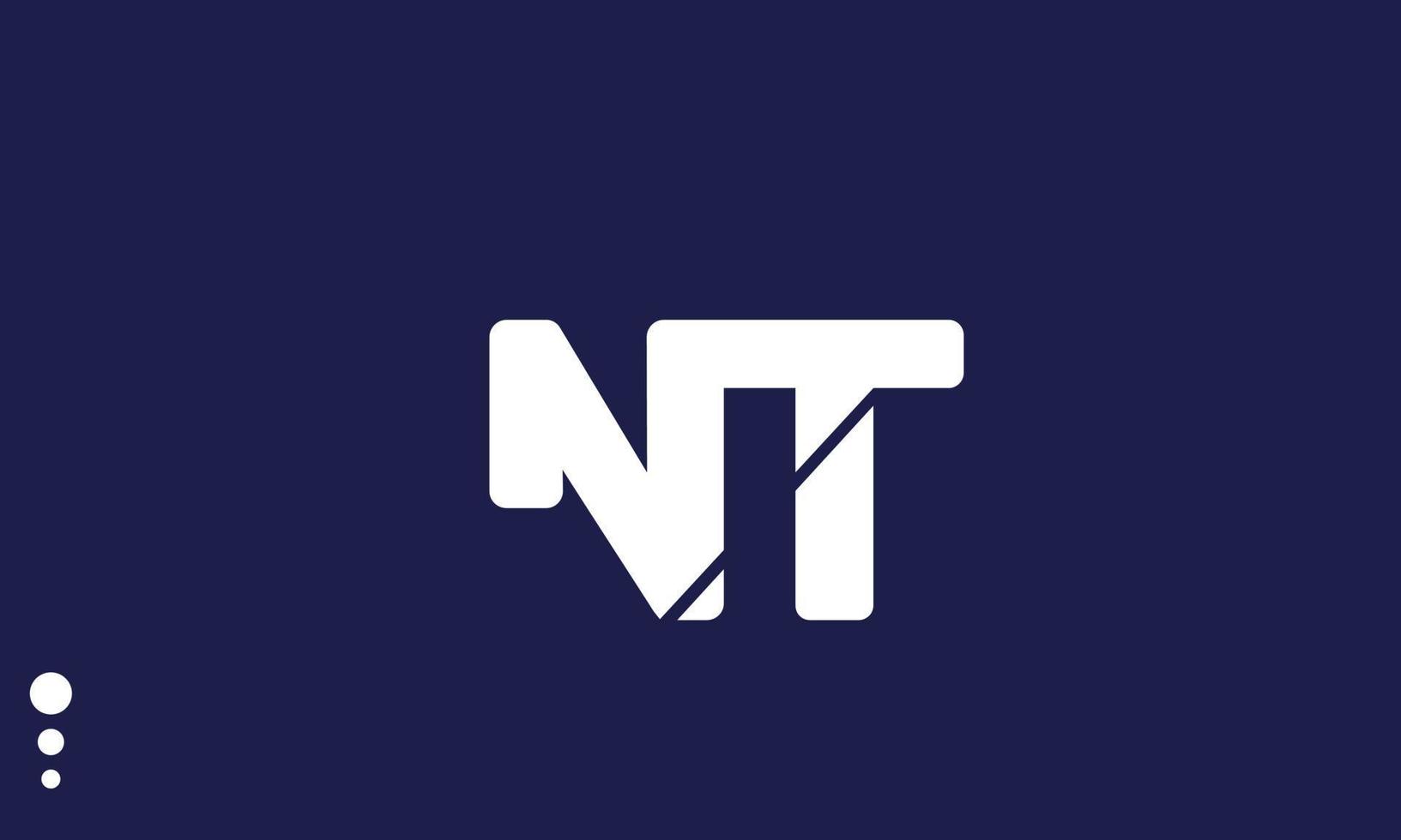 alfabeto letras iniciales monograma logo nt, tn, n y t vector