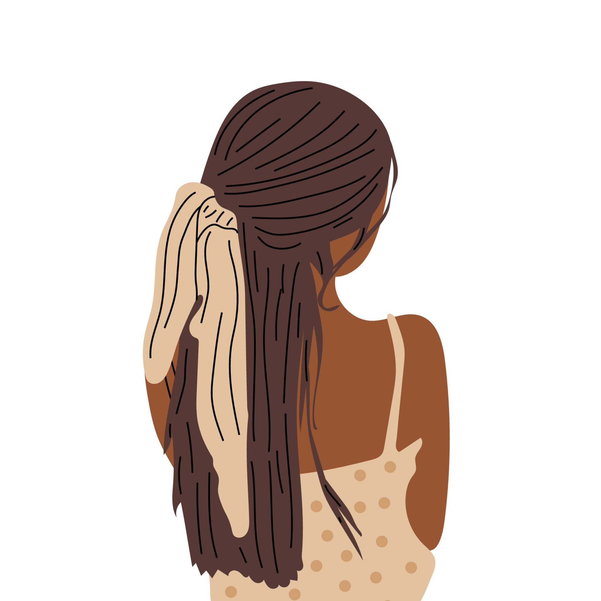 Female stylish hairstyle and accessory. Young woman haircut back view head,  creative modern accessory. Vector trendy portrait 13929536 Vector Art at  Vecteezy