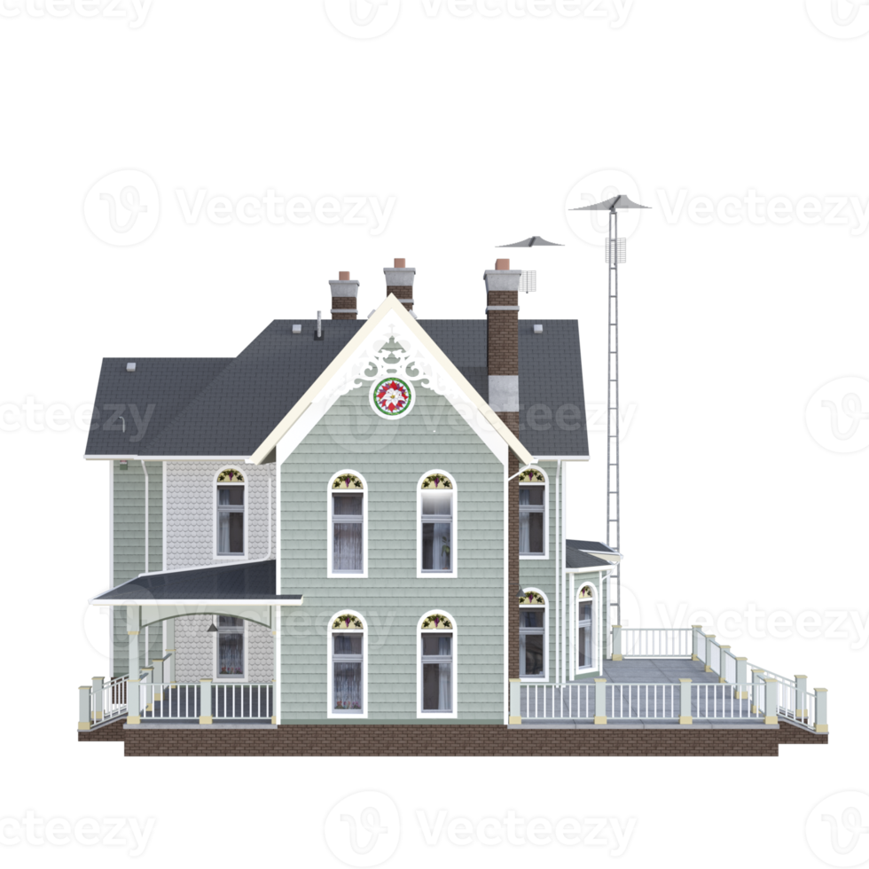 schönes hausgebäude 3d-rendering png