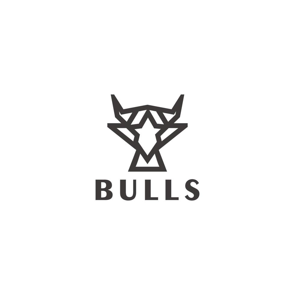 cabeza toro elegante logotipo símbolo diseño ilustración vector