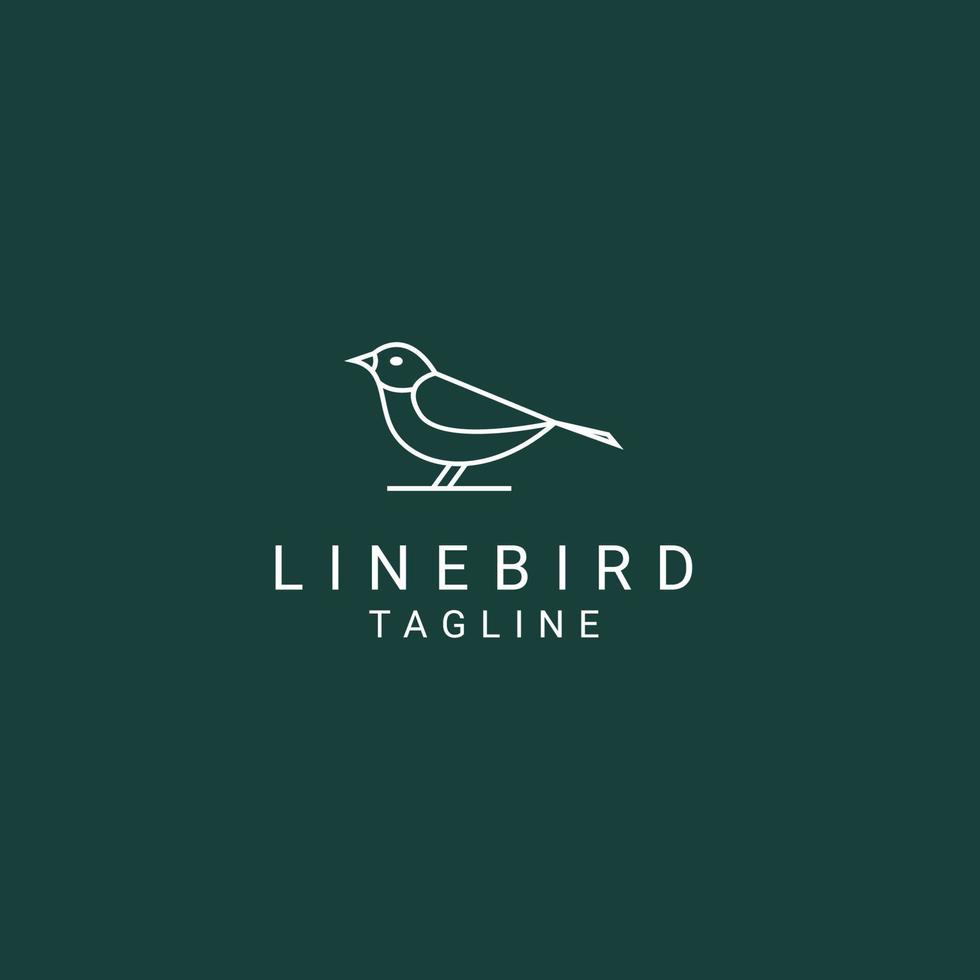 Bird line art logo icon design template vector