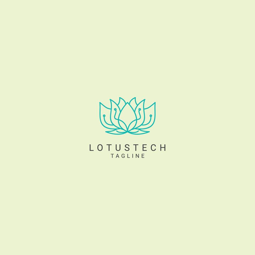 Lotus tech logo design icon vector