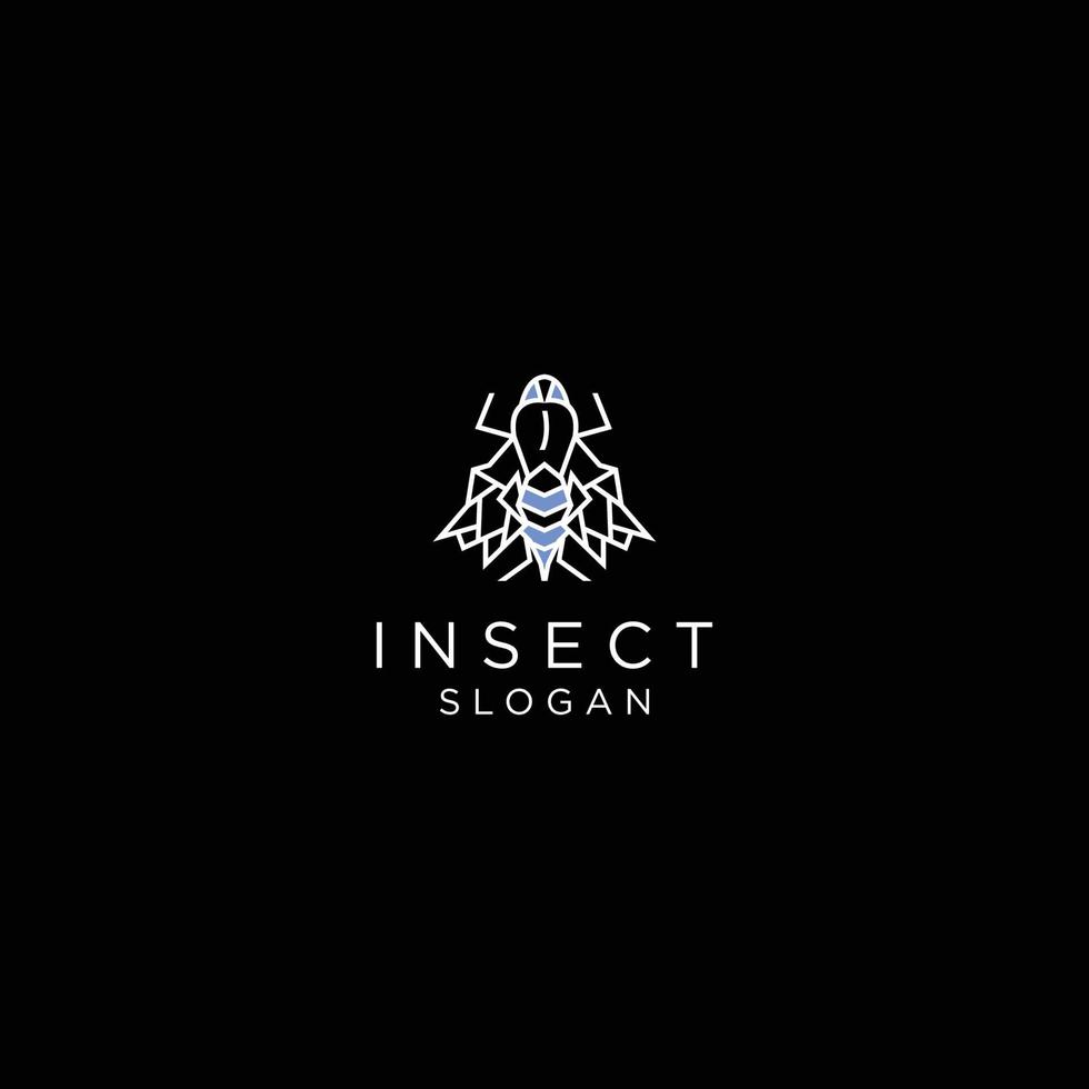 logotipo de insecto aislado sobre fondo negro. ilustración vectorial vector