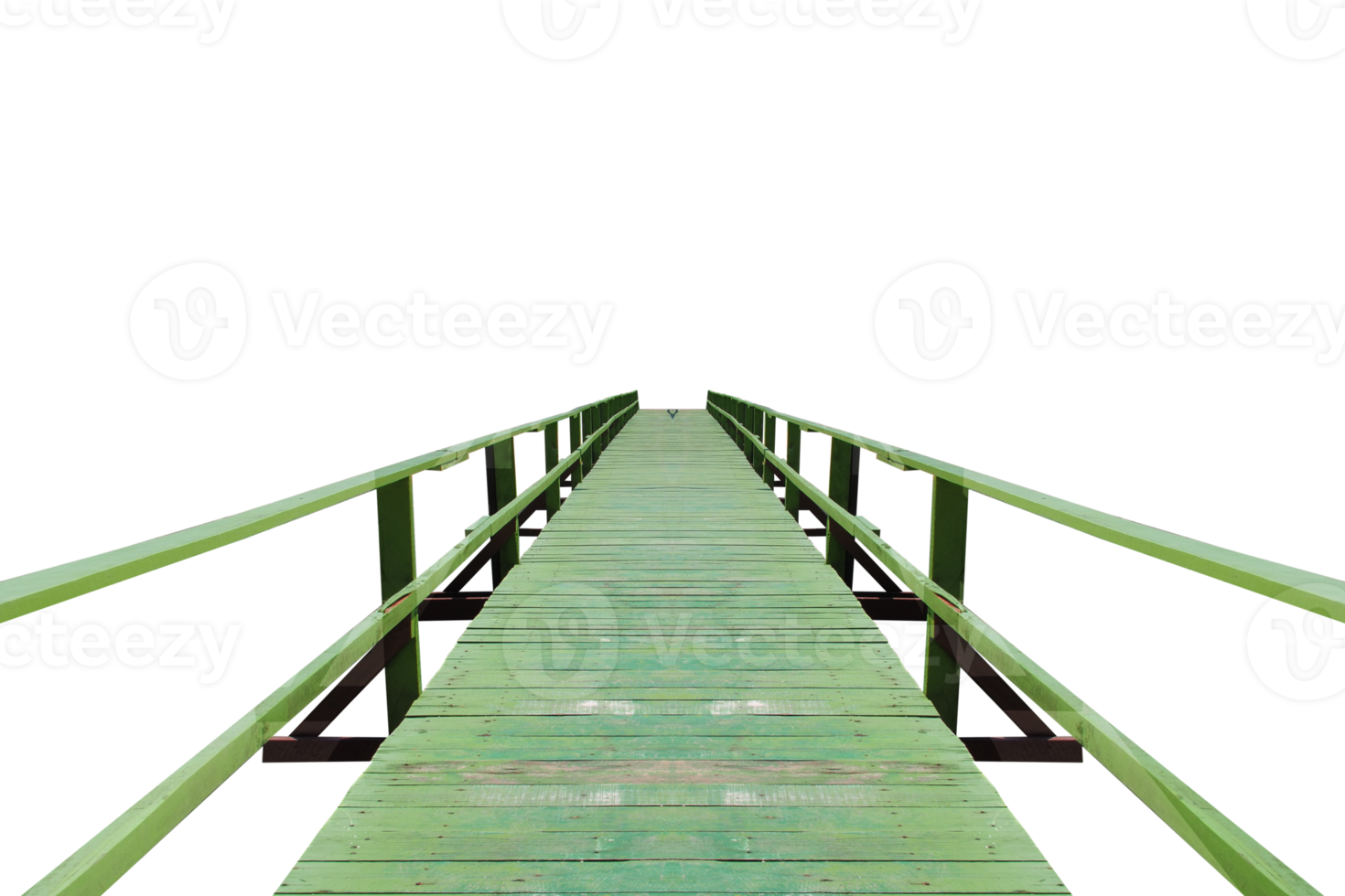 green wooden bridge on a translucent background png