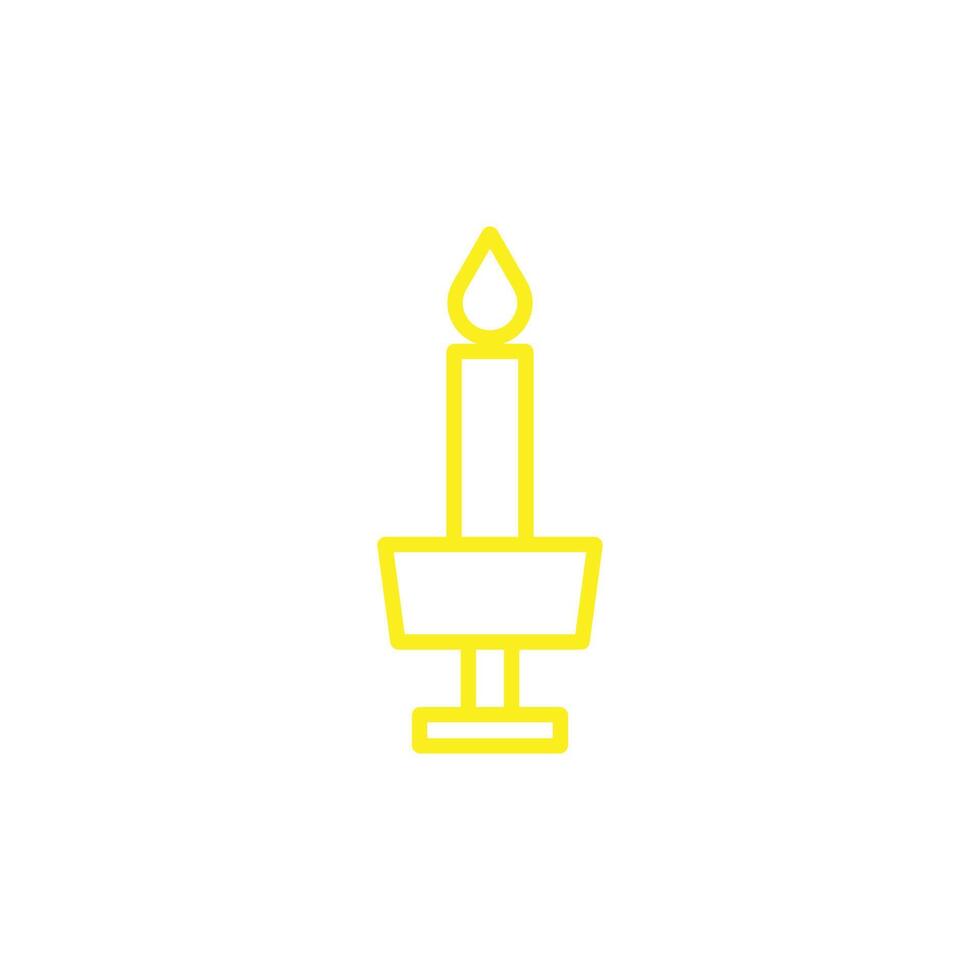eps10 vector amarillo vela icono de arte de línea abstracta aislado sobre fondo blanco. símbolo de esquema de portavelas en un estilo moderno y sencillo para el diseño de su sitio web, logotipo y aplicación móvil