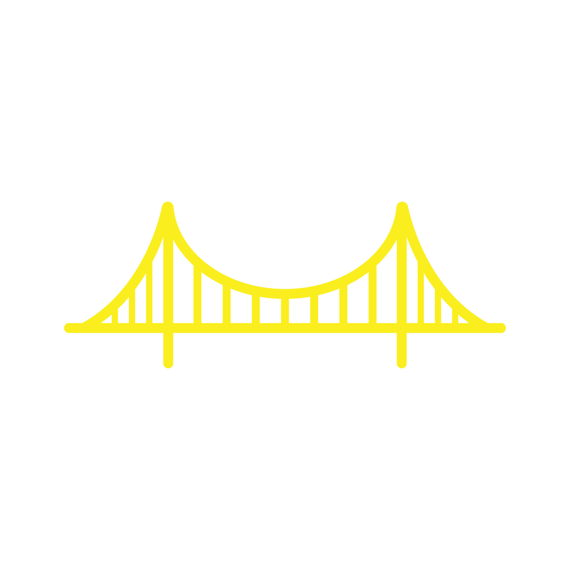 eps10 yellow vector golden gate bridge line art icon isolated on white
