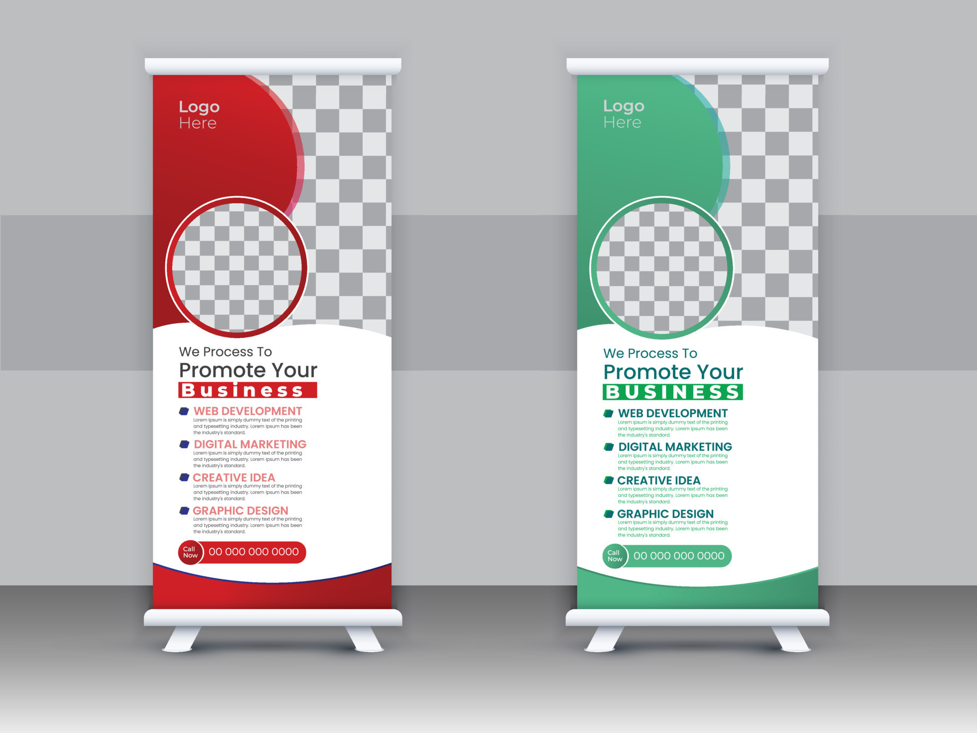 Corporate Roll-up banner stands template design, business concept