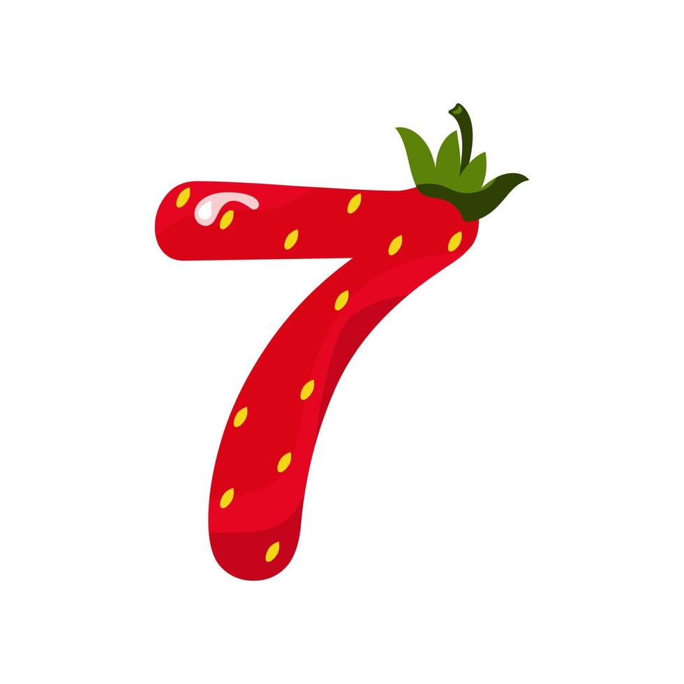 Strawberry number seven. vector