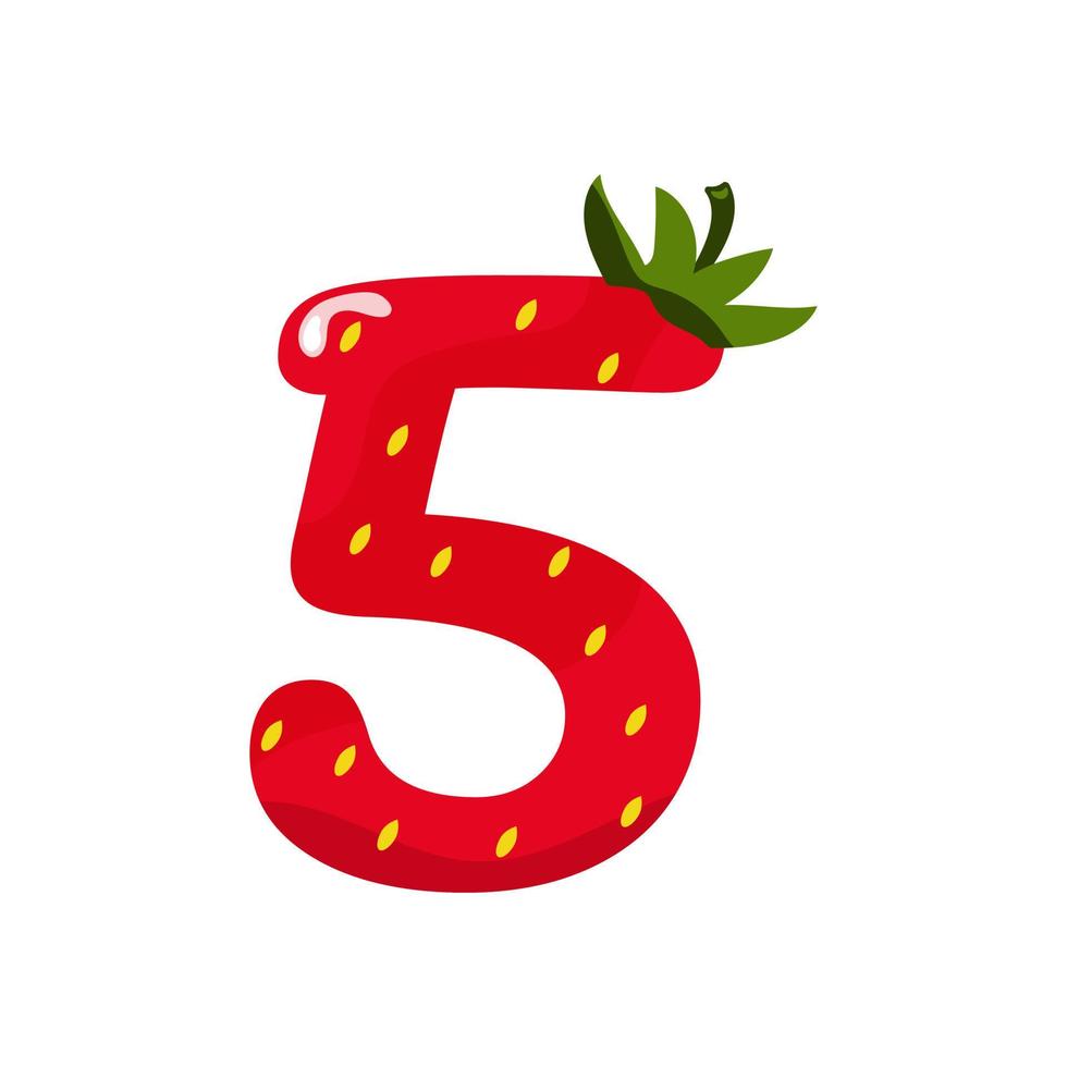 Strawberry number five. vector