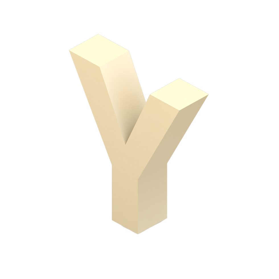 Isometric Alphabet 3D isolated render png