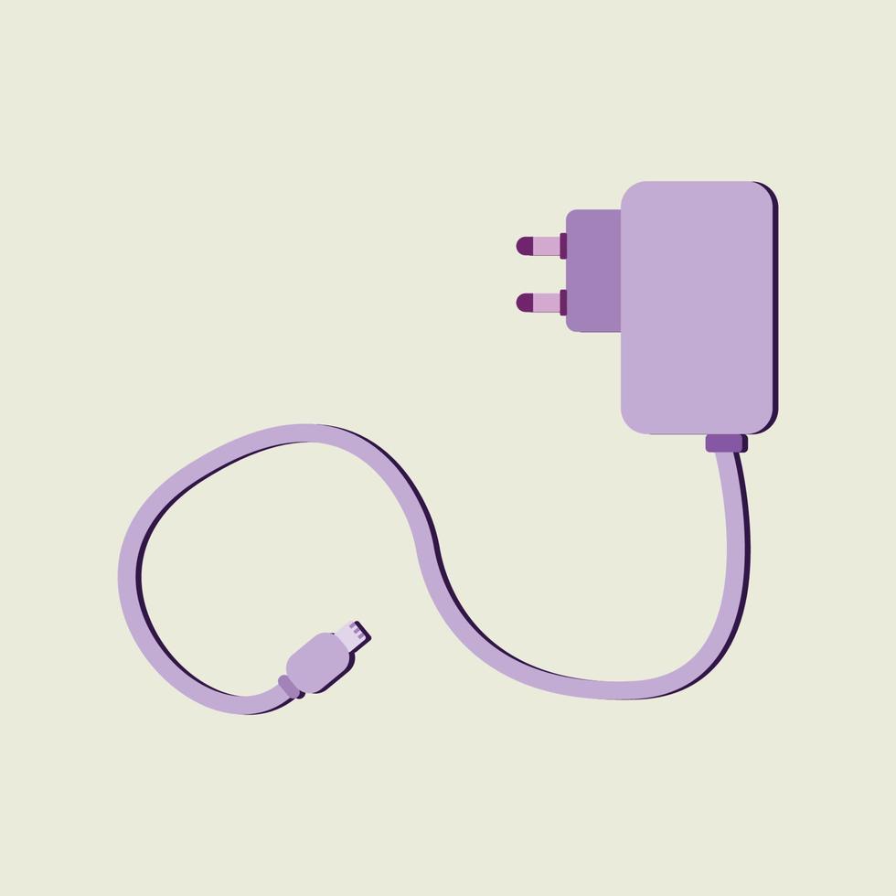 mobile phone charging vector with purple gradient color