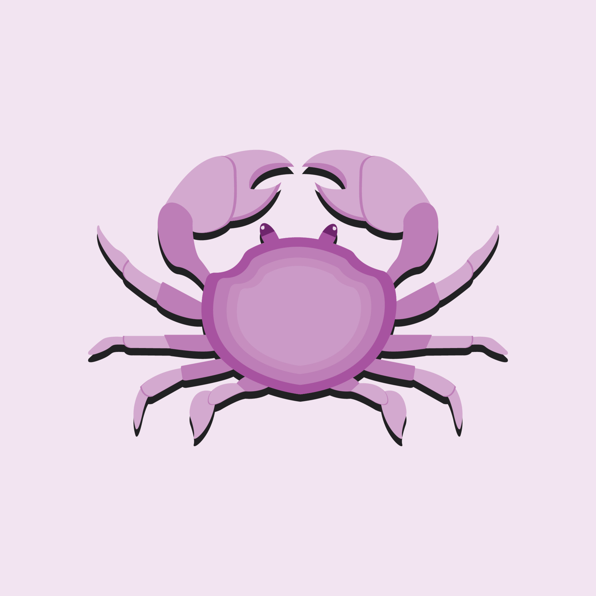 crab clawed animal with purple gradient color 13930082 Vector Art at