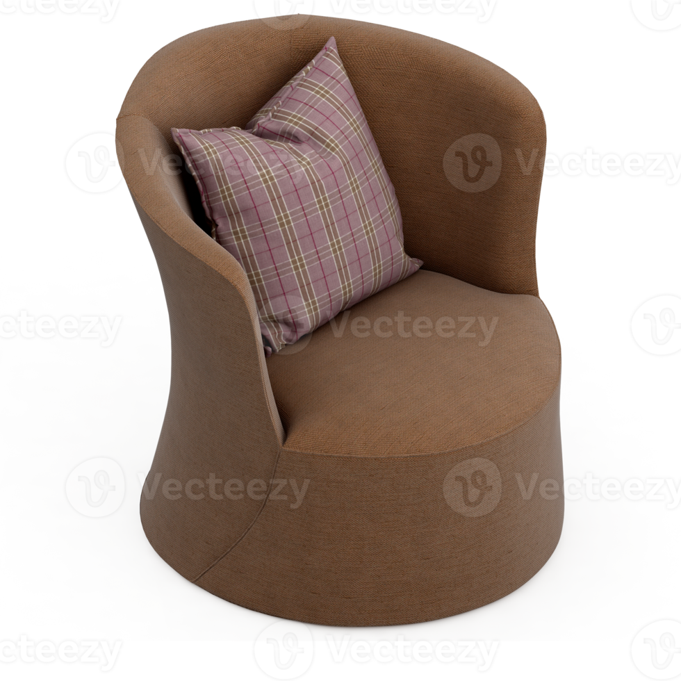 sillón isométrico aislado 3d render png