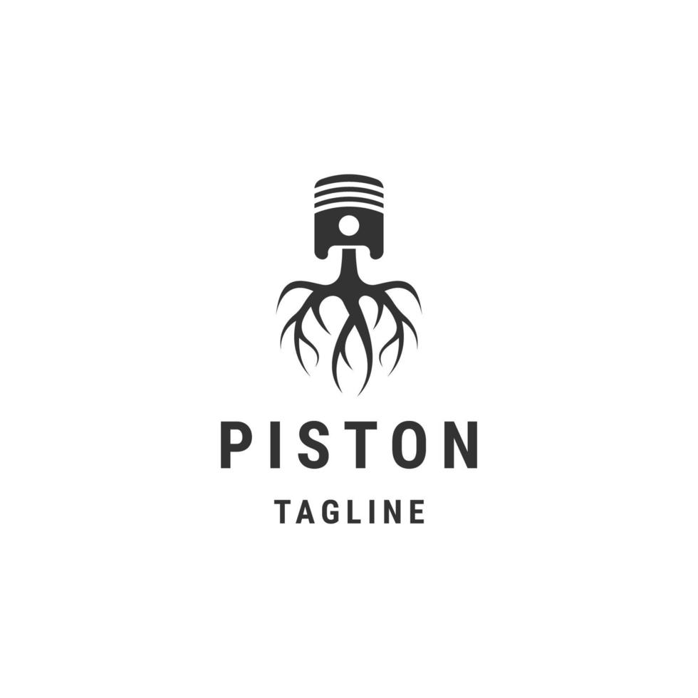 Piston root logo design template flat vector illustration