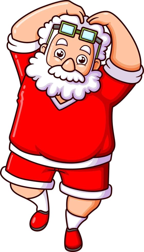 The cute santa claus is dancing like the ballerina in the christmas party vector