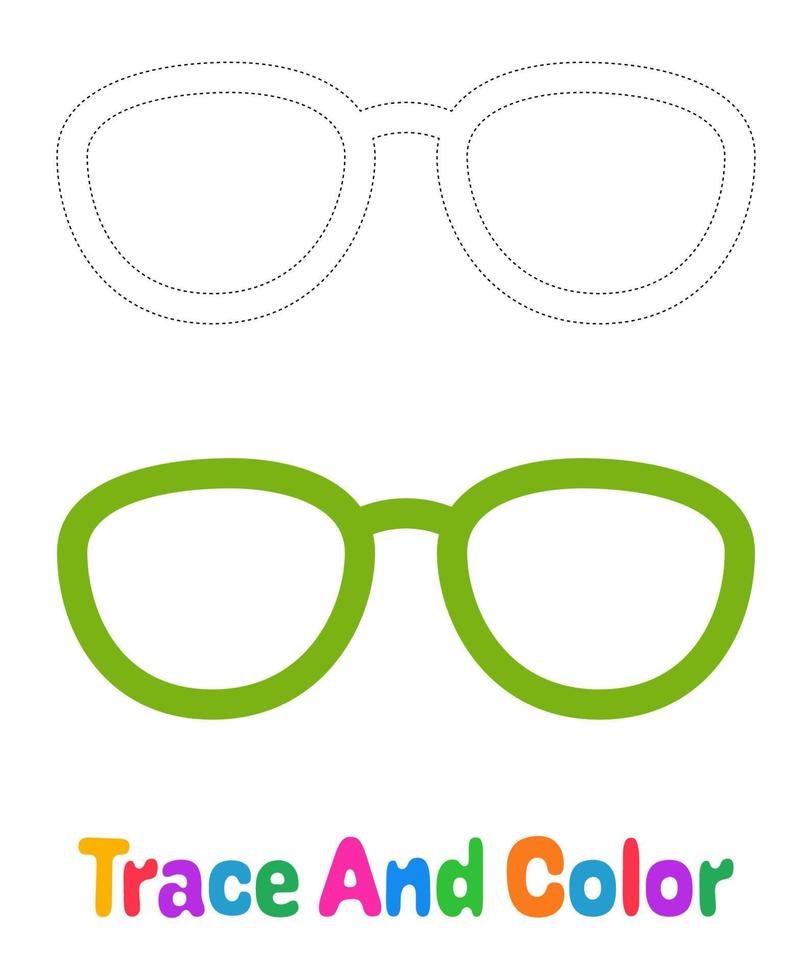 Glasses tracing worksheet for kids 13930358 Vector Art at Vecteezy
